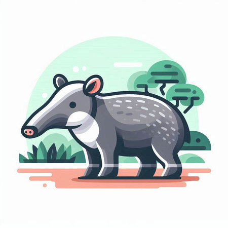Anteater vector illustration. Anteater flat style icon.のイラスト素材