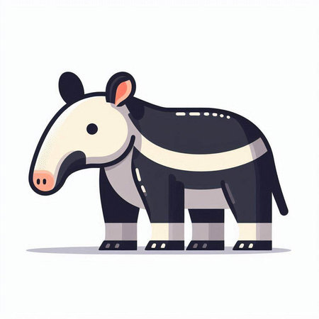 Vector illustration of a cartoon anteater isolated on a white background.のイラスト素材