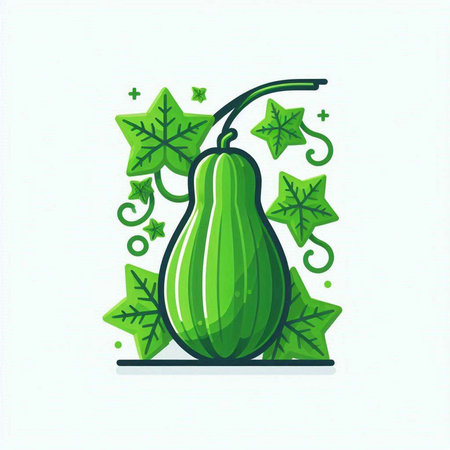 Cucumber icon vector illustration. Cucumis pepoのイラスト素材