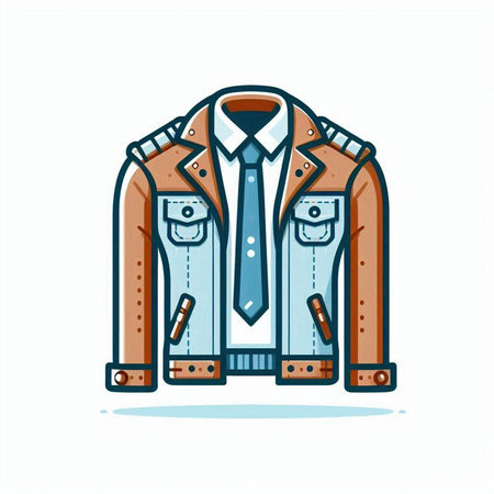 Men's jacket with a tie. Vector illustration on white background.のイラスト素材