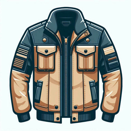 Men's winter jacket isolated on white background. Vector illustration in retro style.のイラスト素材