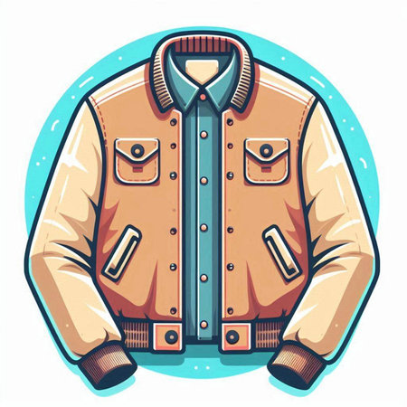 Vector illustration of a man's jacket in retro style isolated on white background.のイラスト素材