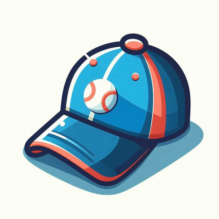 Baseball cap with visor. Vector illustration in cartoon style.のイラスト素材