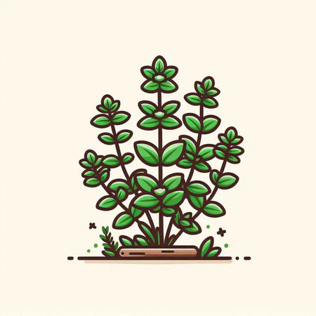 Oregano plant vector icon. Editable outline stroke size.のイラスト素材