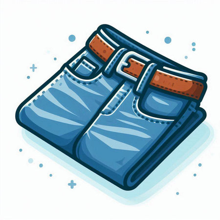 Blue jeans isolated on white background. Vector illustration. Eps 10.のイラスト素材