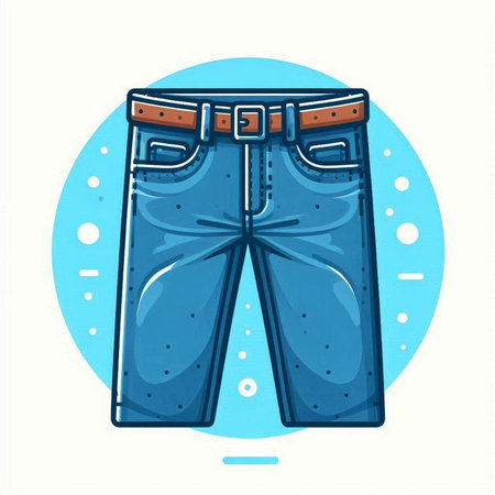 Jeans. Vector illustration in flat cartoon style on a white background.のイラスト素材