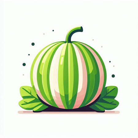 Watermelon on a white background. Vector illustration in cartoon style.のイラスト素材