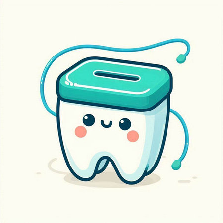 Cute cartoon tooth character. Vector illustration isolated on white background.のイラスト素材