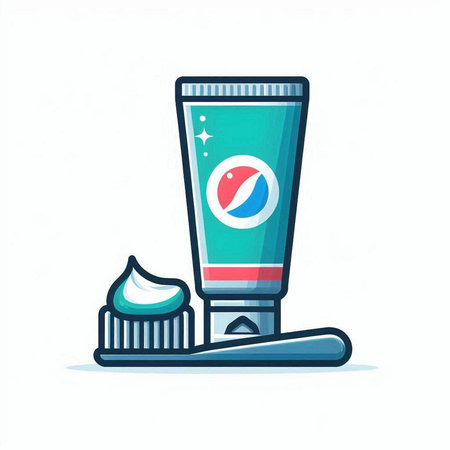 Vector illustration of toothpaste tube with toothbrush and toothpaste.のイラスト素材
