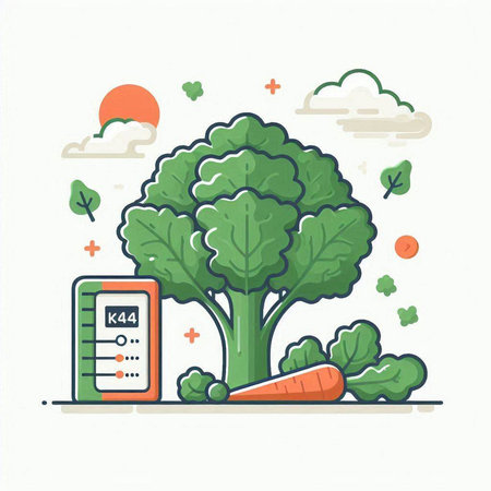 Vector illustration of vegetables. Vegetables in flat line art style.のイラスト素材