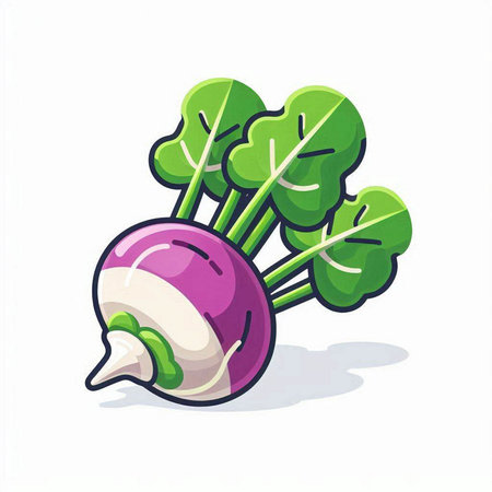 Radish vector illustration isolated on white background. Vegetable icon.のイラスト素材