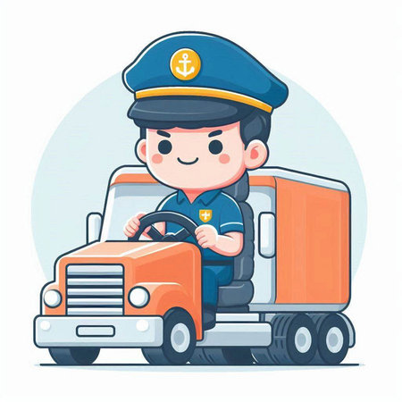 Orange fruit with leaves isolated on white background. Vector cartoon illustration.のイラスト素材