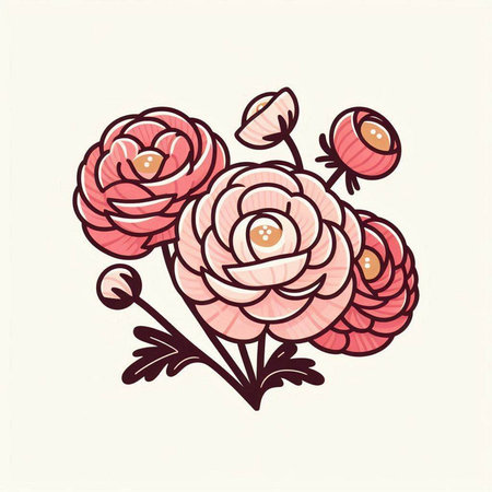 Hand drawn vector illustration of a bouquet of pink peonies.のイラスト素材