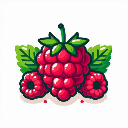 Raspberry vector illustration. Isolated on white background. Raspberry icon.のイラスト素材