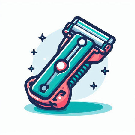 Electric shaver vector icon. Hand drawn illustration of electric shaver.のイラスト素材