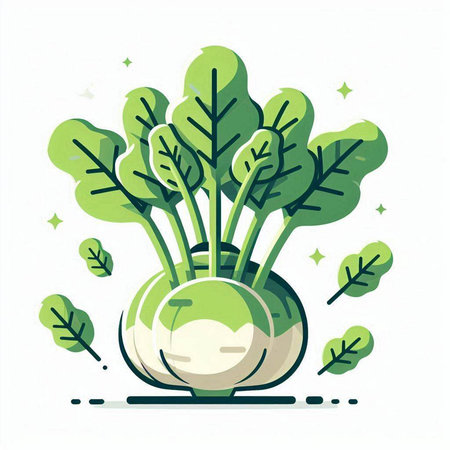 Kohlrabi, turnip vector icon. Vegetable illustrationのイラスト素材