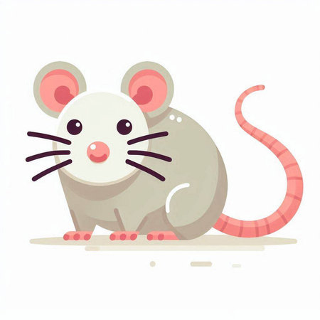 Cute cartoon mouse. Vector illustration isolated on a white background.のイラスト素材