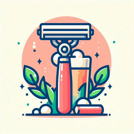 Cleaning service flat line icon. Cleaning concept. Vector illustrationのイラスト素材