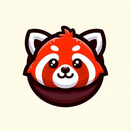 Cute cartoon red panda. Vector illustration of a cute red panda.のイラスト素材