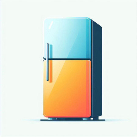 Refrigerator. Refrigerator on a white background. Vector illustration.のイラスト素材