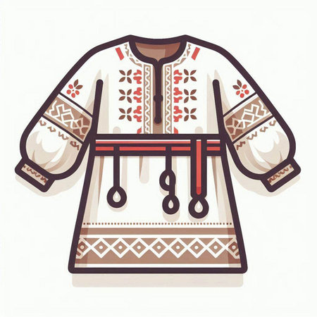 Ukrainian national costume. Vector illustration in a flat style.のイラスト素材