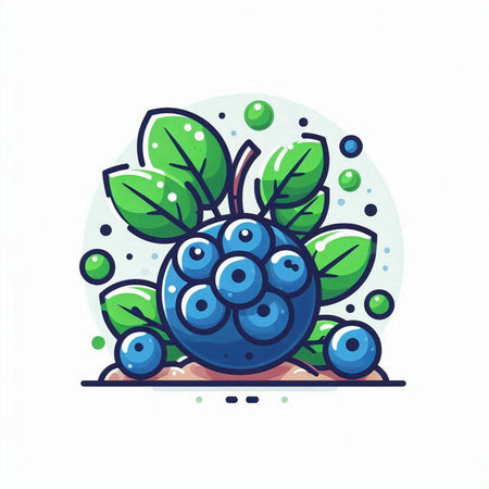 Blueberry vector illustration. Isolated berry on white background.のイラスト素材