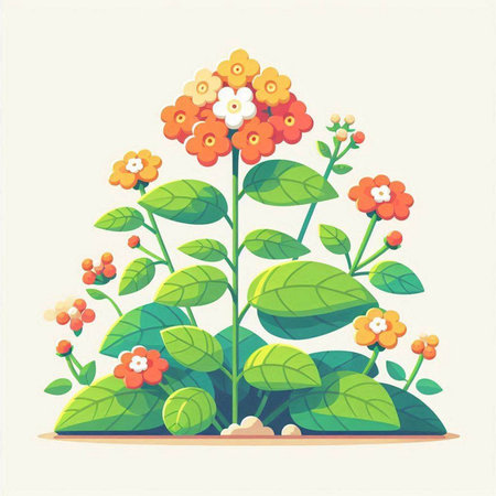 Flower garden. Vector illustration. Flat style. Isolated on white background.のイラスト素材