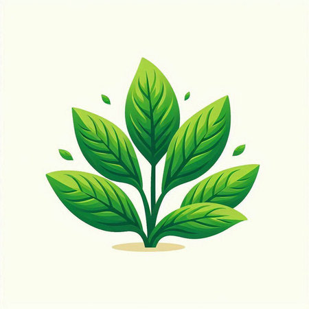 green leafs on a white background. vector illustration. eps10のイラスト素材