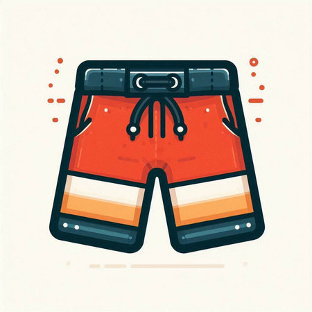 Vector illustration of boxer shorts. Line art design for web, site, advertising, banner, poster and print.のイラスト素材