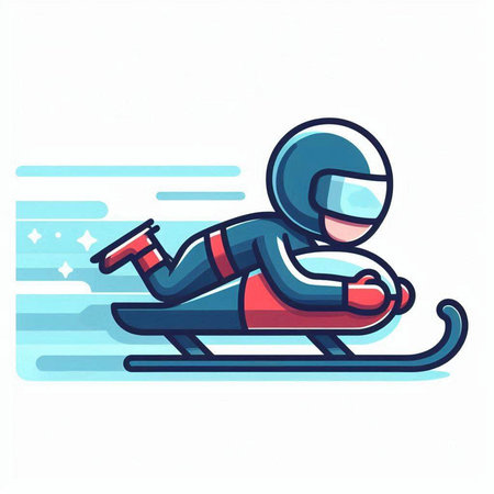 Skiing vector illustration. Cartoon skier. Winter sport.のイラスト素材