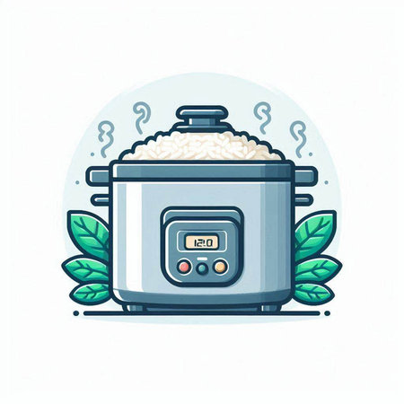 rice cooker. vector illustration of a rice cooker. rice cooker iconのイラスト素材