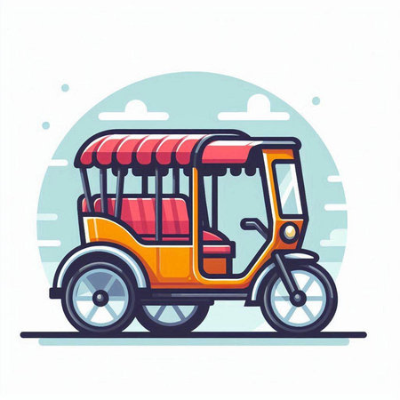 Tuk tuk, vector illustration. Tuk tuk iconのイラスト素材