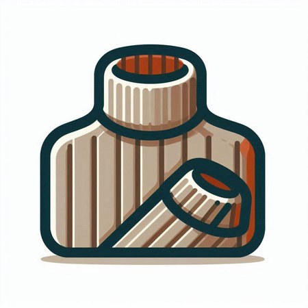 Wooden bottle isolated on white background. Vector illustration in cartoon style.のイラスト素材