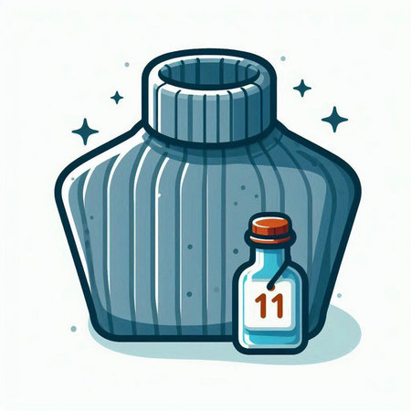 Vector illustration of a bottle with a potion on a white background.のイラスト素材
