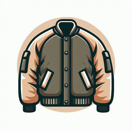 Vector illustration of a warm winter jacket isolated on a white background.のイラスト素材