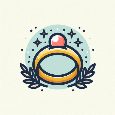 Wedding ring icon, vector illustration. Flat design style.のイラスト素材