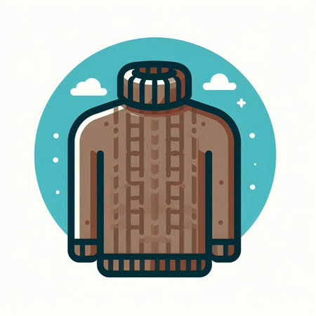 Vector illustration of a warm sweater on a white background. Flat style.のイラスト素材