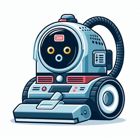 Vacuum cleaner. Isolated on white background. Vector illustration.のイラスト素材