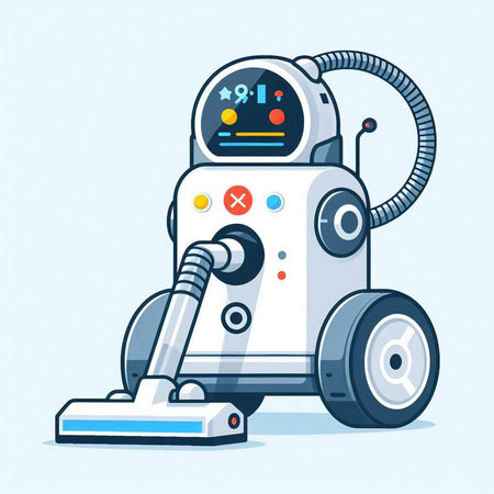 Robot vacuum cleaner. Vector illustration of a robot vacuum cleaner.のイラスト素材