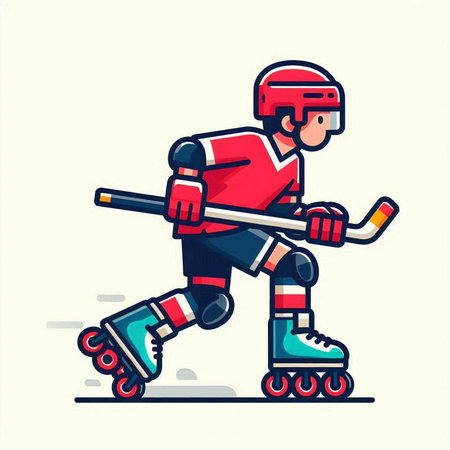 Roller skates. Vector illustration of a roller skating athlete.のイラスト素材