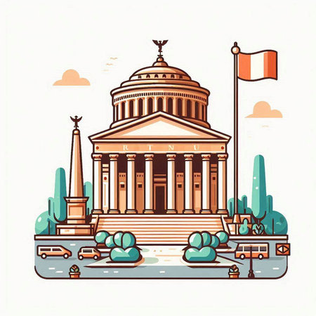 St. Isaac's Cathedral, St. Petersburg, Russia. Vector illustrationのイラスト素材