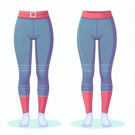 Vector illustration of sportswear. Women's leggings and sneakers.のイラスト素材