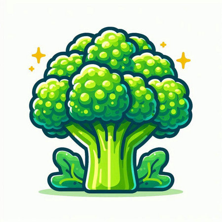 Broccoli vegetable icon. Cartoon illustration of broccoli vegetable icon for web designのイラスト素材