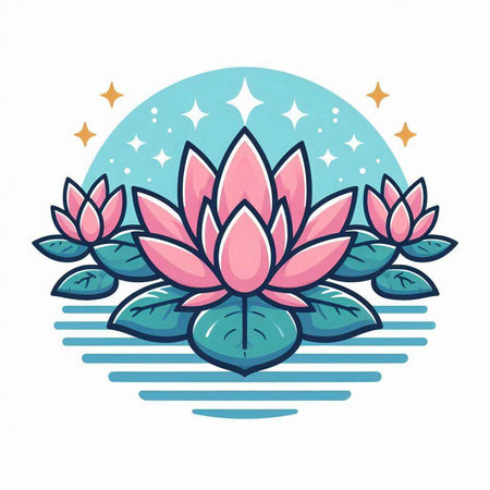 Lotus flower icon. Vector illustration of lotus flower icon.のイラスト素材