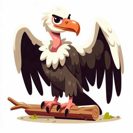 Griffon vulture. Vector illustration of a vulture.のイラスト素材