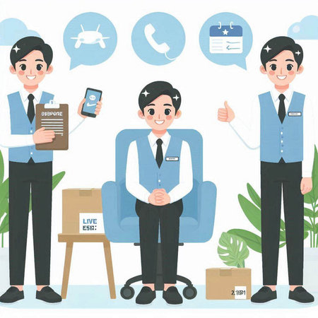 Businessman talking on the phone. Business concept. Vector illustration.のイラスト素材