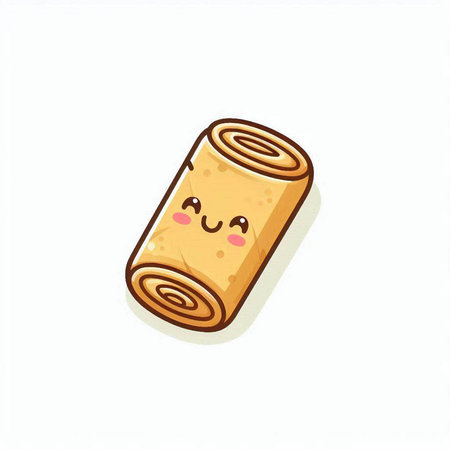 Cute roll of toilet paper on white background. Vector illustration.のイラスト素材