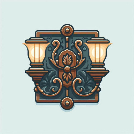 Lantern in the style of baroque. Vector illustrationのイラスト素材