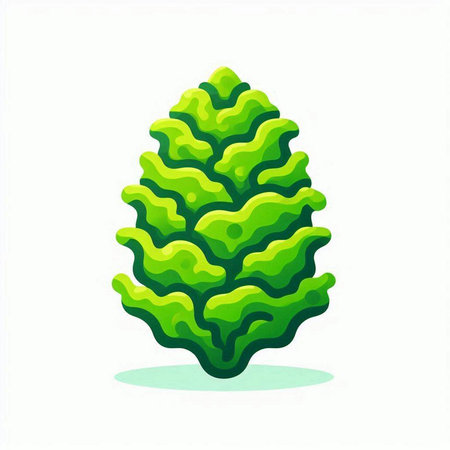 Green pine cone icon isolated on white background. Vector illustration. Eps 10.のイラスト素材