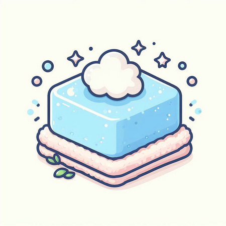 Cake vector illustration. Cute hand drawn sweet dessert in cartoon style.のイラスト素材